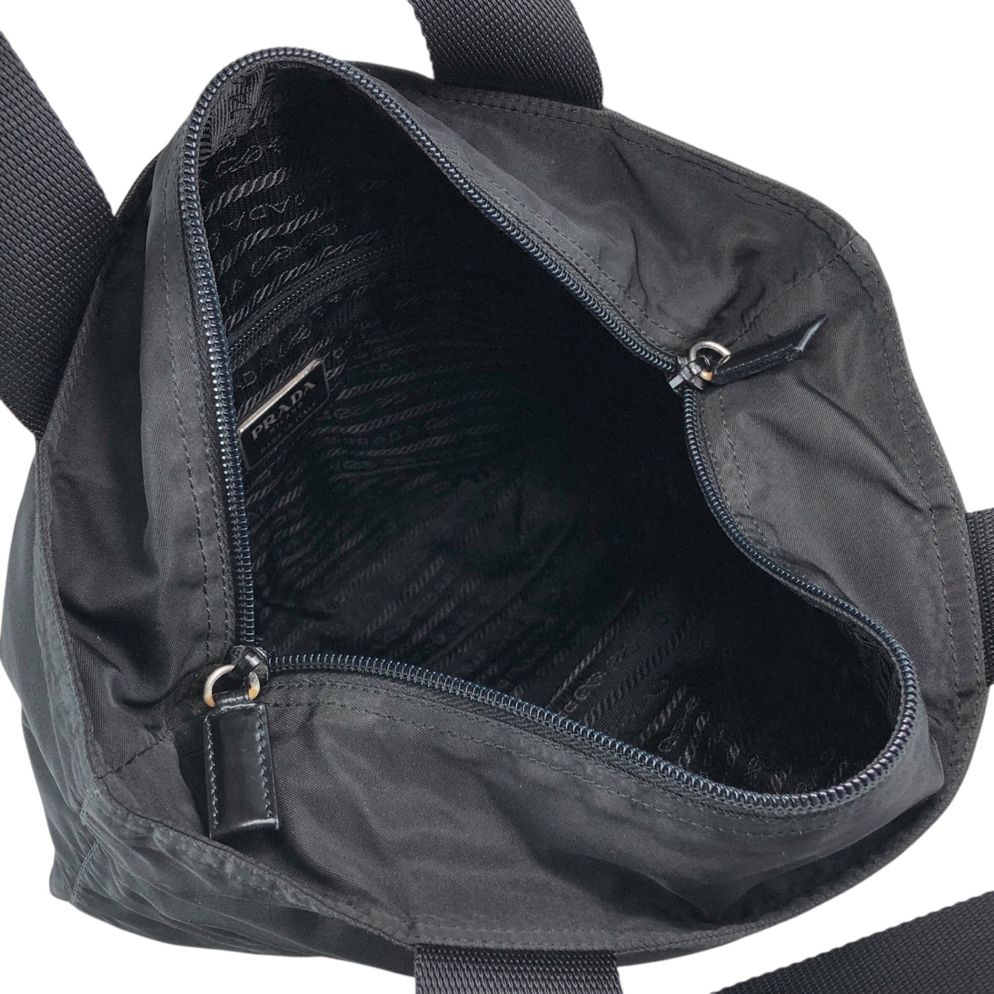 PRADA Tessuto Triangle Logo Totebag Black Vintage dmp62y
