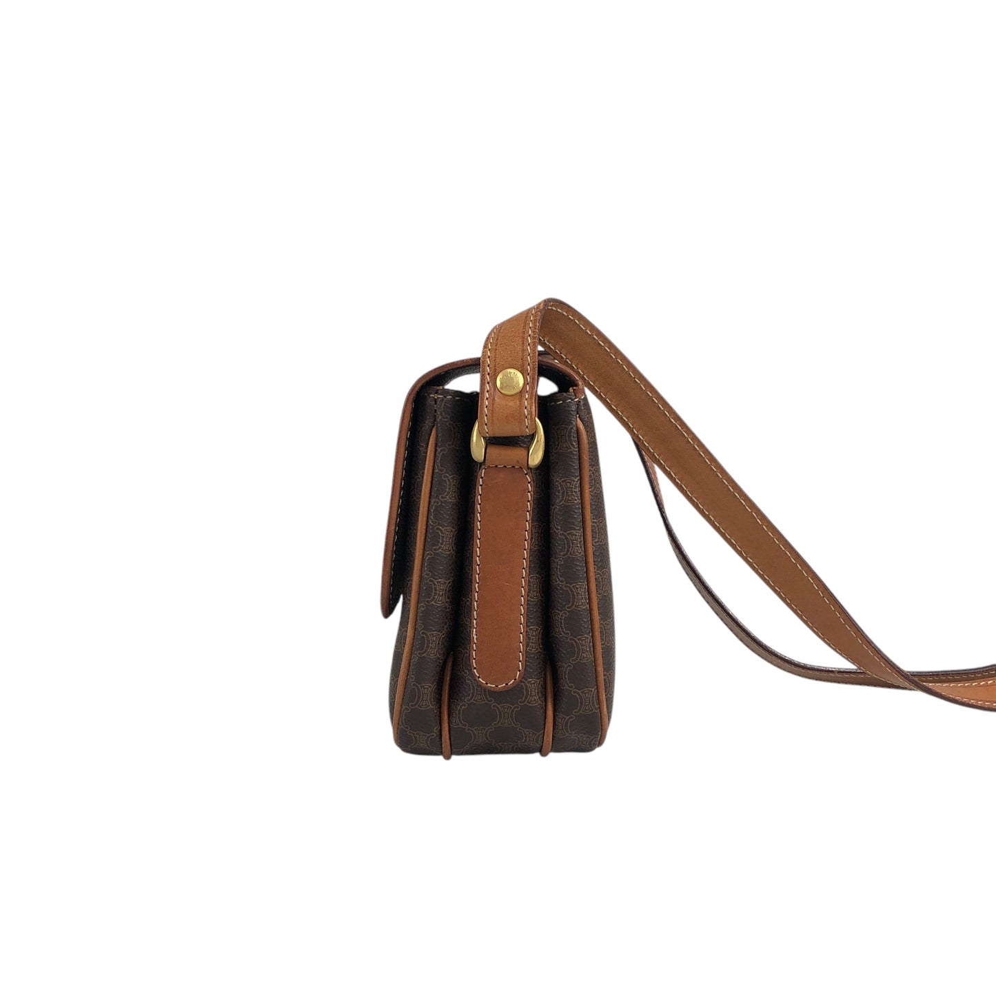 CELINE Macadam Blason Shoulder bag Brown Vintage et4dj5