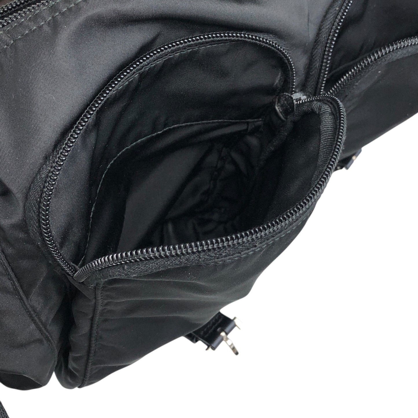 PRADA Triangle Logo Shoulder bag Black Vintage hyx77k