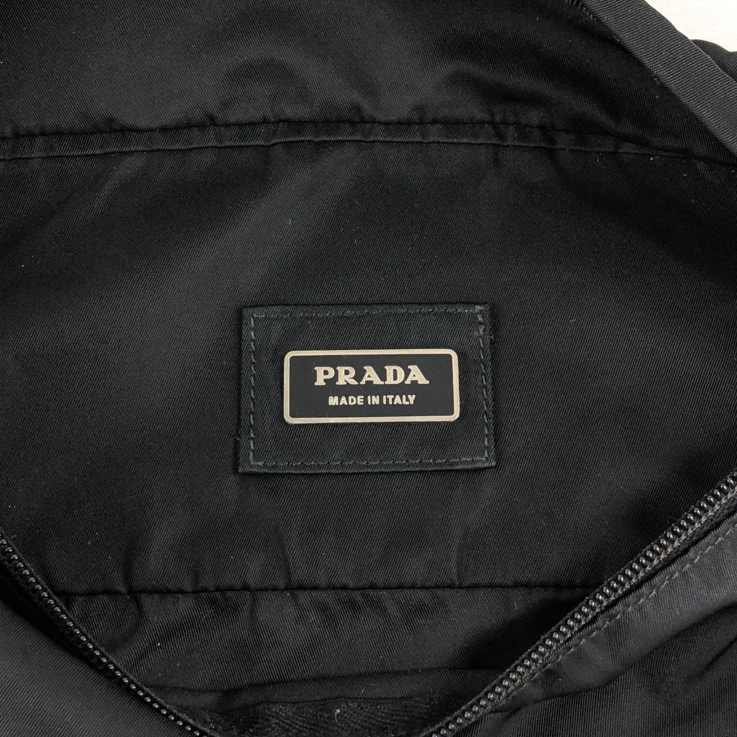 PRADA Tessuto Triangle Logo Sling bag Black Vintage fa4d62