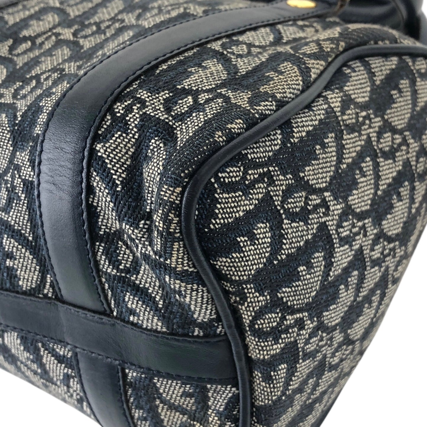 Christian Dior Trotter Padlock Handbag Navy Vintage hua5x2