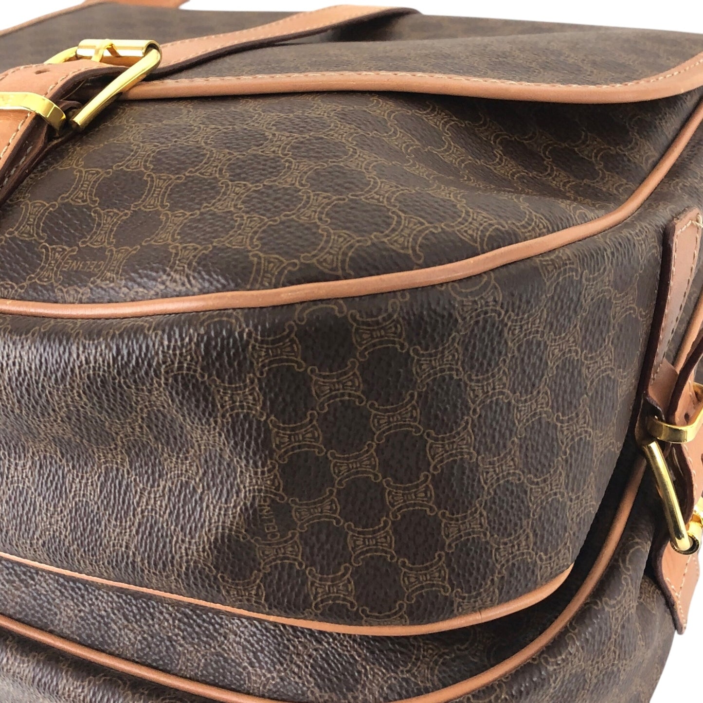 CELINE Macadam Shoulder bag Brown Vintage smihn4