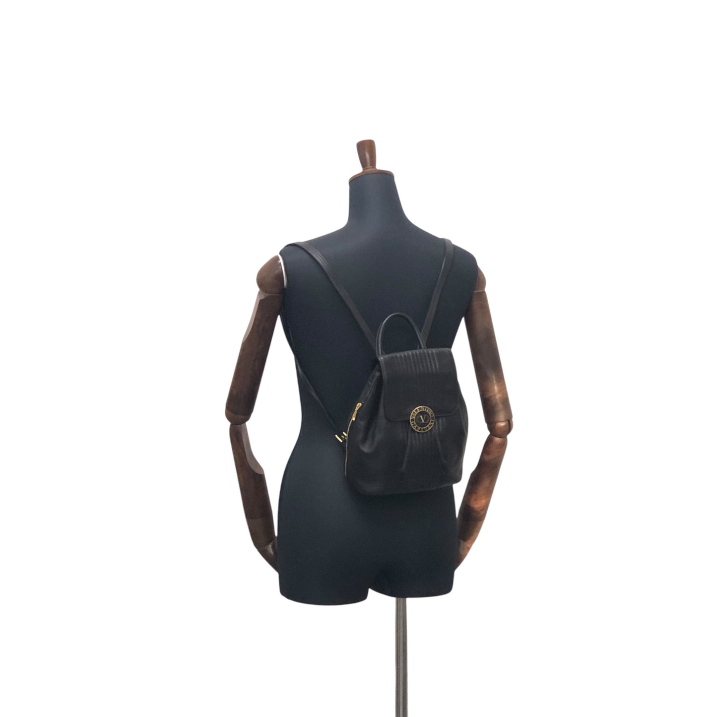 VALENTINO GARAVANI Medal Motif Backpack Black Vintage y7zdsr