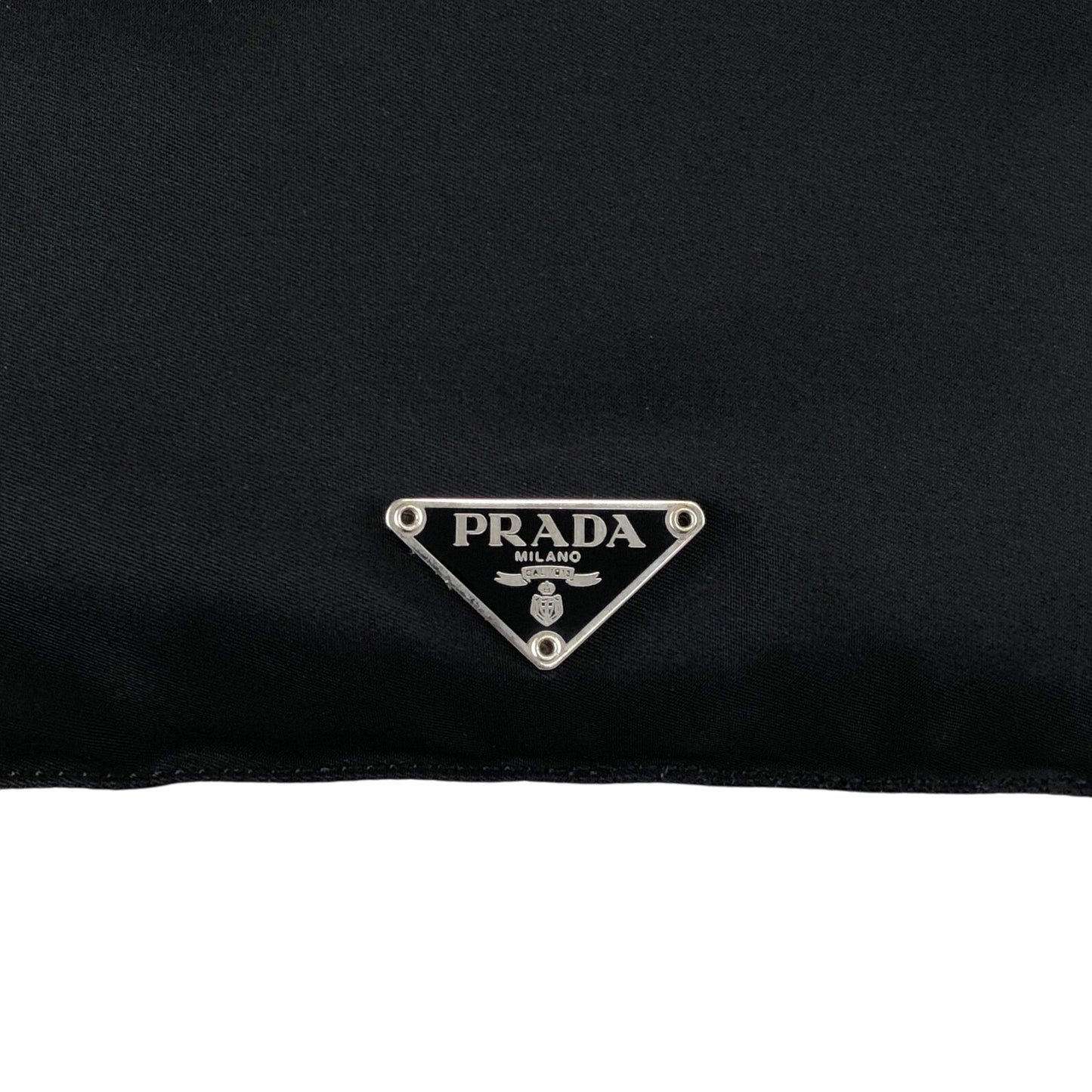 PRADA Tessuto Triangle Logo Shoulder bag Black Vintage 3vh55r