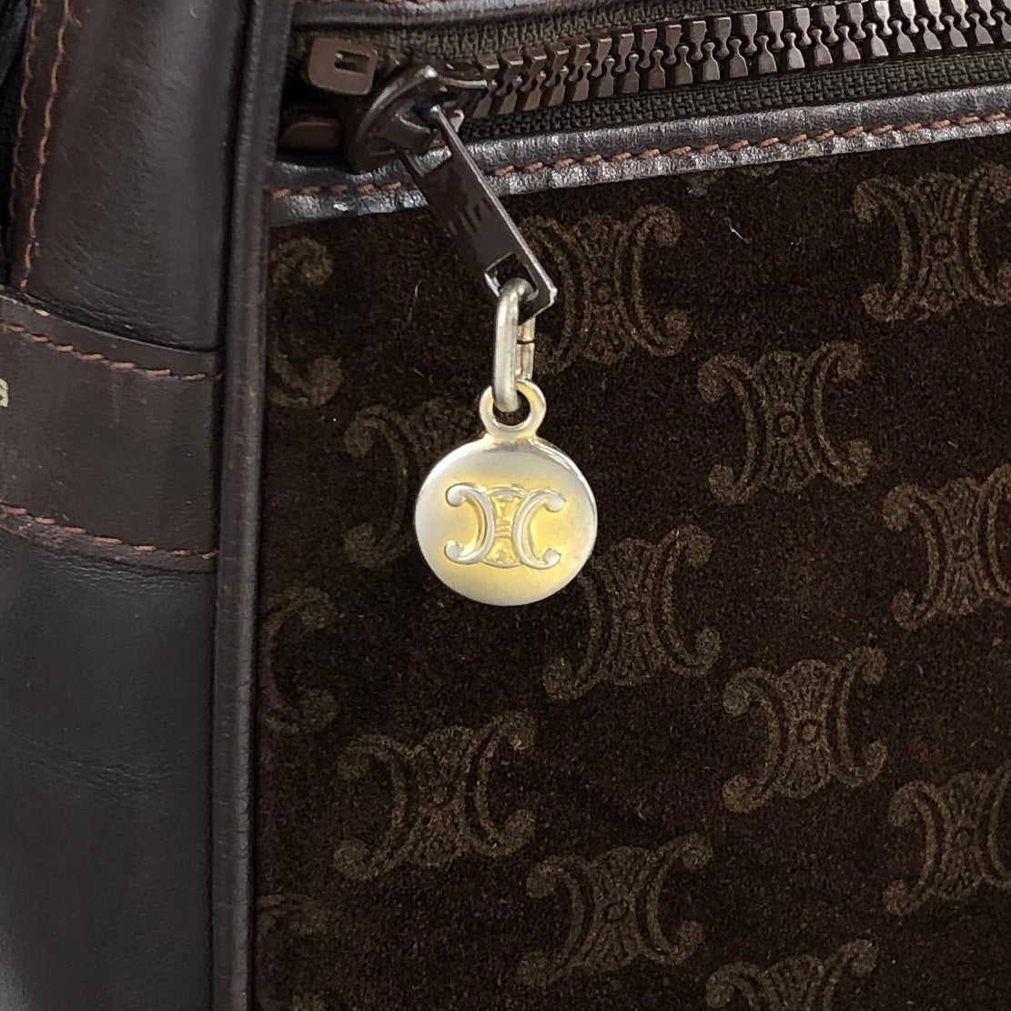 CELINE Blason Shoulder bag Brown Vintage sckbvj