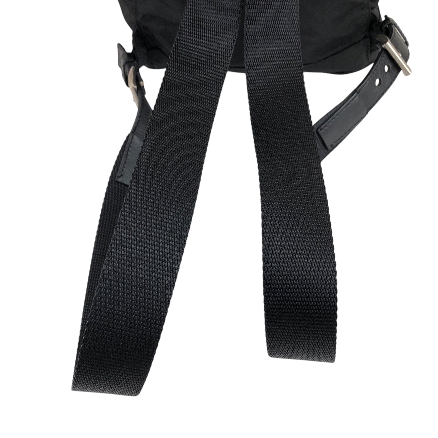PRADA Triangle Logo Backpack Black Vintage hu5ayn