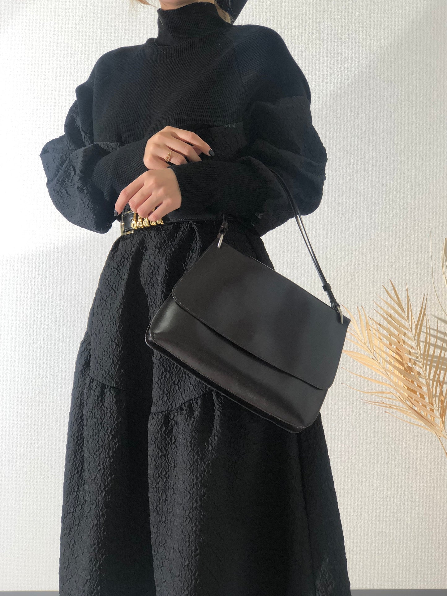 PRADA Logo Double Face Leather Handbag Brown Vintage twseze