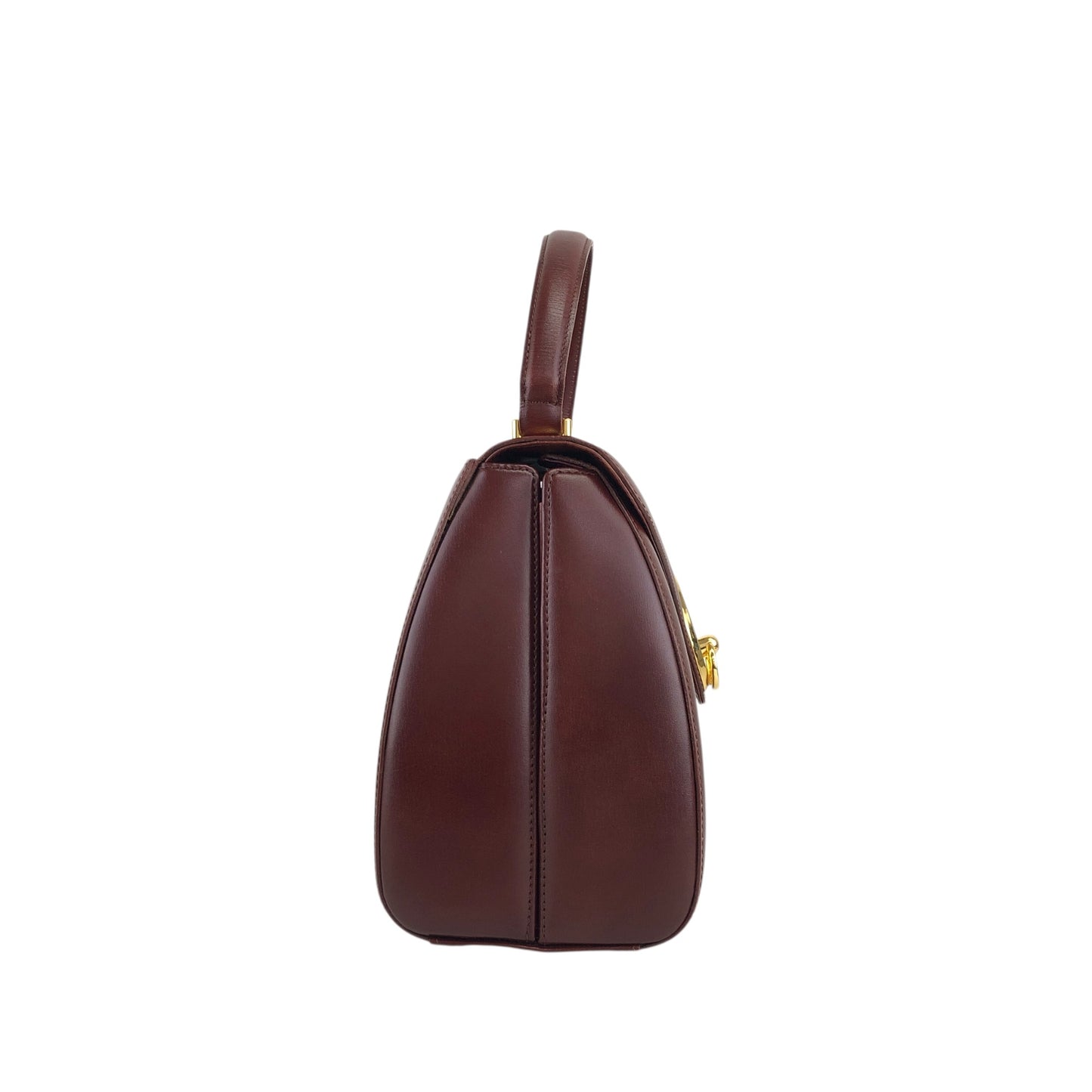 GIVENCHY Gancini Top Handle Handbag Brown Vintage rguu25