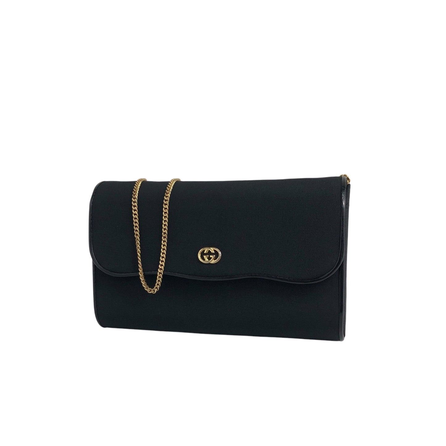 GUCCI 互鎖鏈條單肩包 黑色 復古 c5t5sp