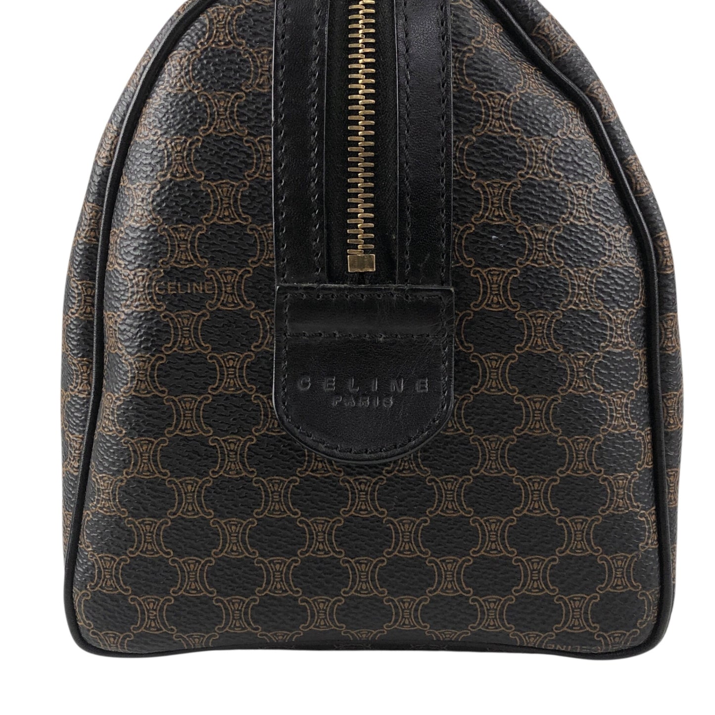 CELINE Macadam Blason Two-way Small Boston bag Shoulder bag Black Vintage k7b5zs