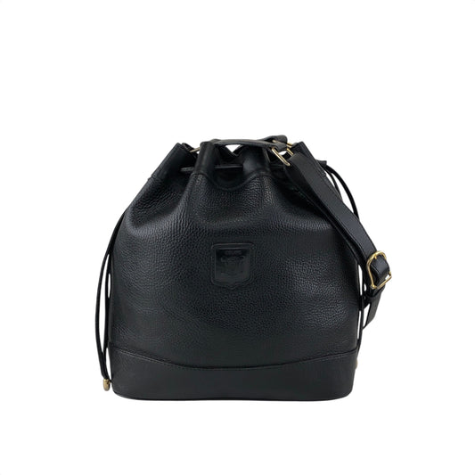 CELINE Blason Drawstring Shoulder bag Black Vintage rzrkng