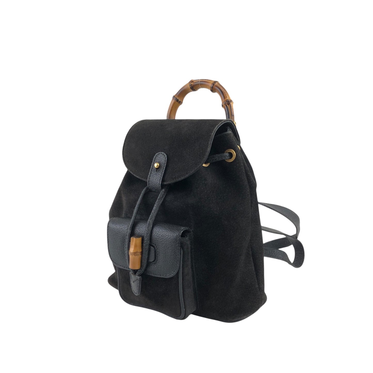 GUCCI Bamboo Backpack Black Vintage sb5ikr