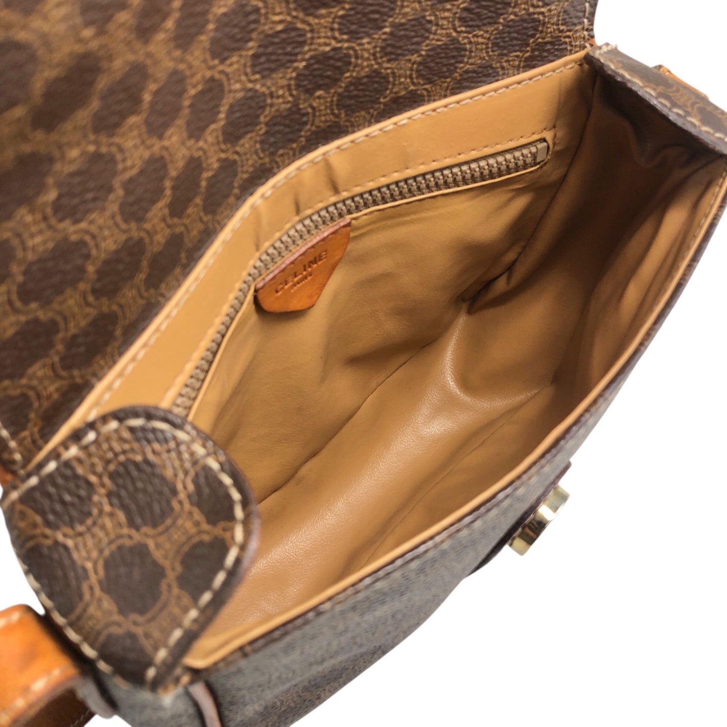 CELINE Macadam Blason Shoulder bag Brown Vintage 2d8taf