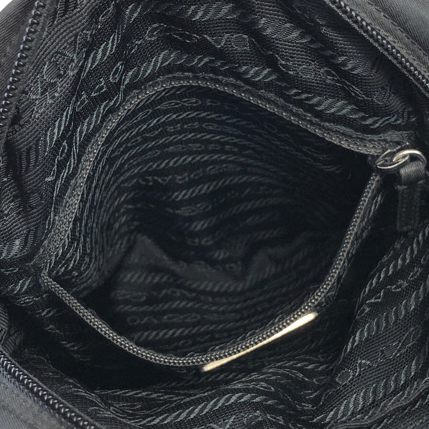PRADA Triangle Logo Nylon Small Crossbody Shoulder bag Black Vintage w68v5d