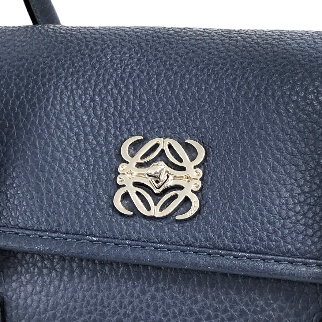 LOEWE Anagram Two-way Handbag Shoulder bag Blue Vintage bni3pa