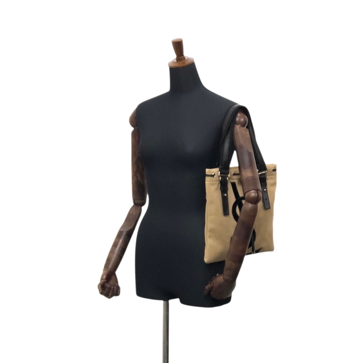 Yves Saint Laurent YSL Logo Totebag Beige Vintage tc7pge