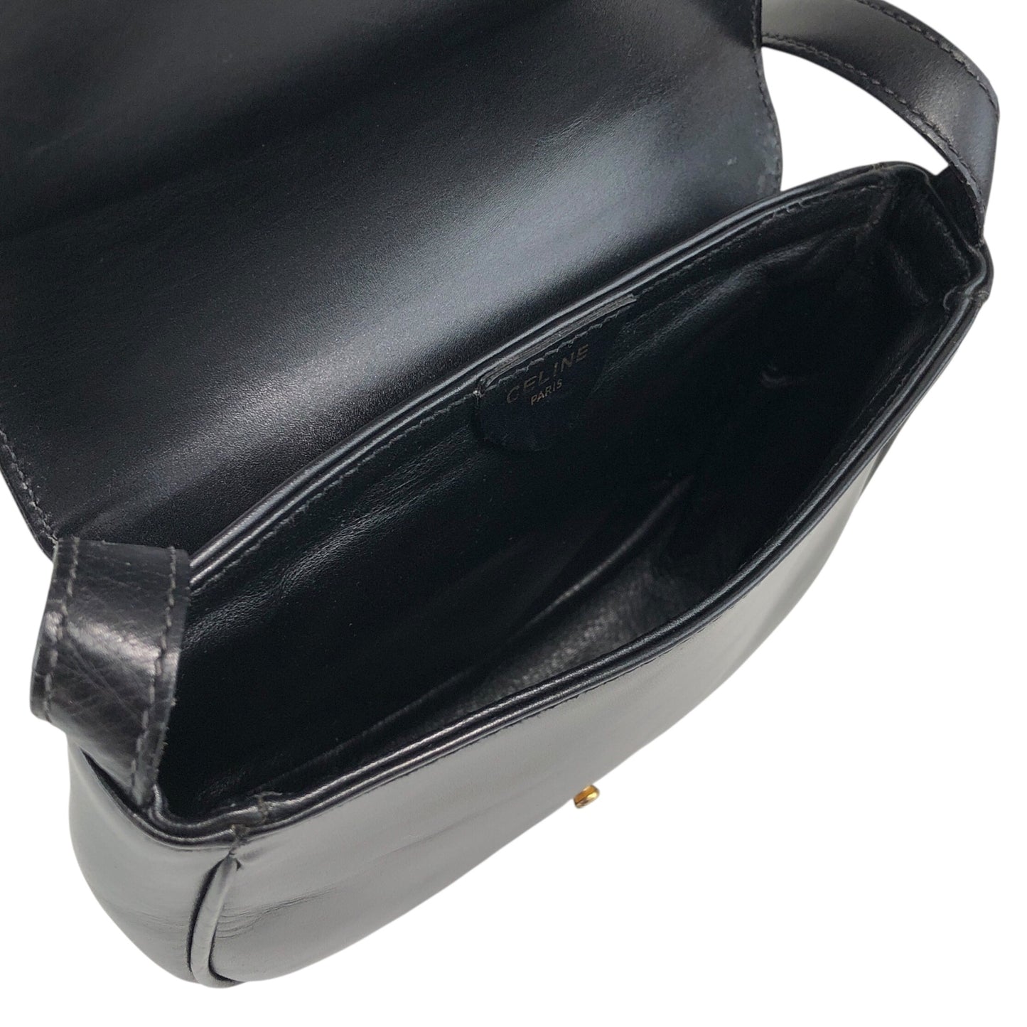 CELINE Blason Small Shoulder bag Black Vintage v56cia
