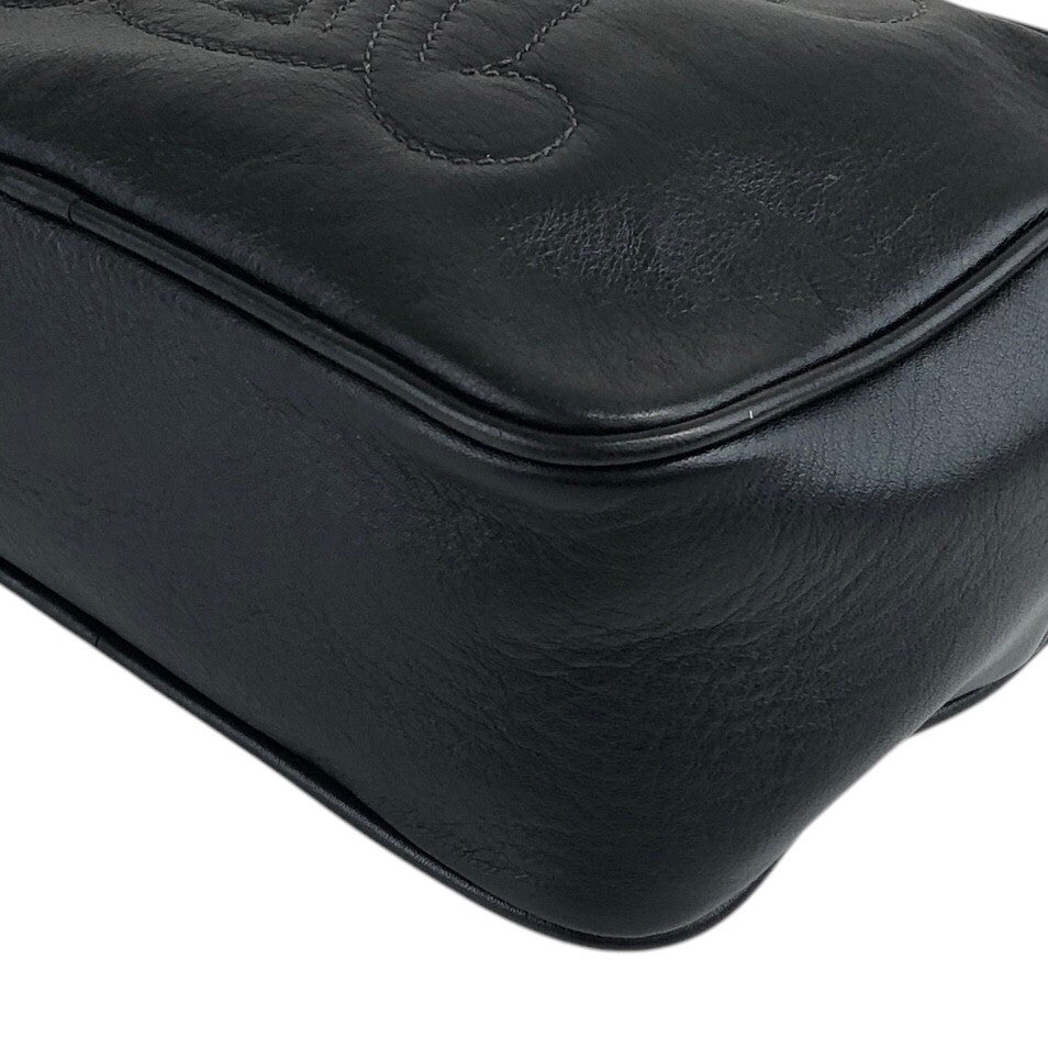 CELINE Triomphe Chain Shoulder bag Black Vintage n8k45k