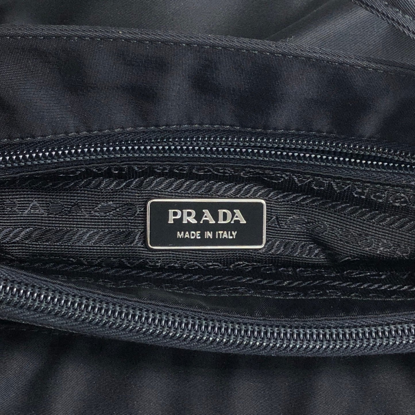 PRADA Triangle Logo Handbag Black Vintage kkmacr