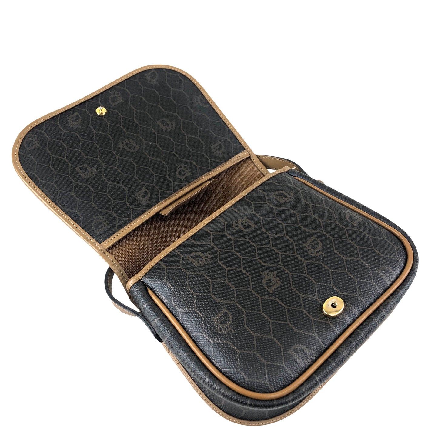 Christian Dior Honeycomb Pattern Small Shoulder bag Black Vintage 6h24uc