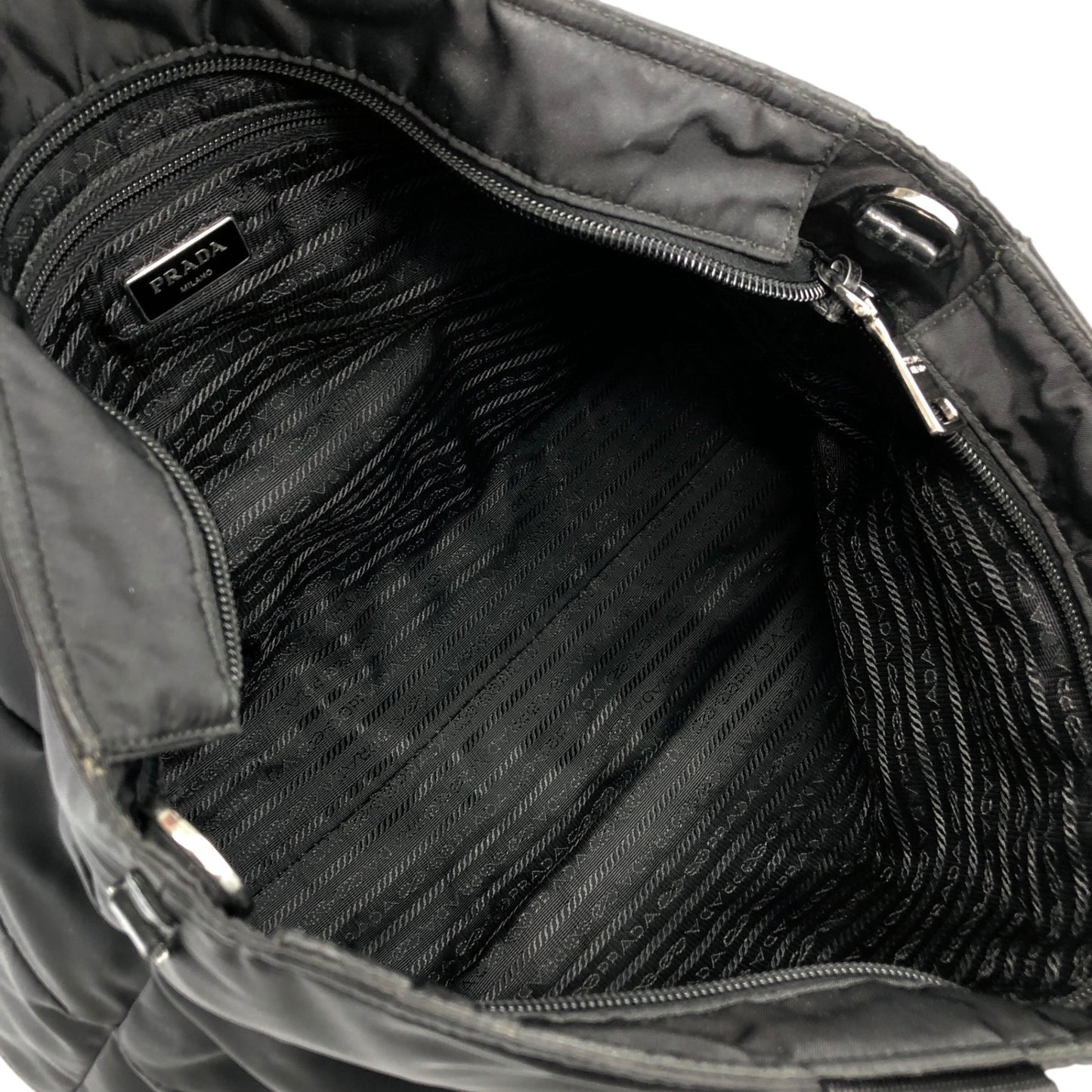PRADA Triangle Logo Two-way Handbag Shoulder bag Black Vintage 2dea8w