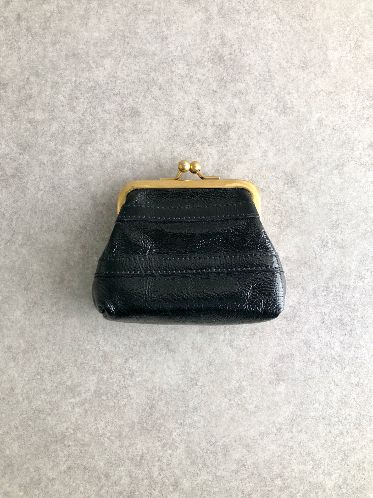 Yves Saint Laurent YSL Logo Metal Clasp Coin Purse Black Vintage s42xfp