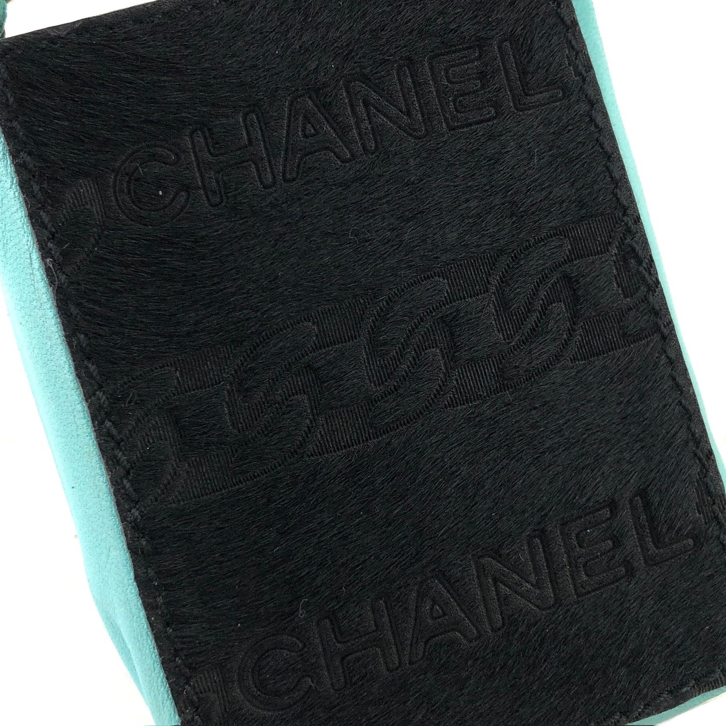 CHANEL Unborn Calf Leather Chain Crossbody Shoulder bag Micro bag Turquoise Vintage 4xxvtp