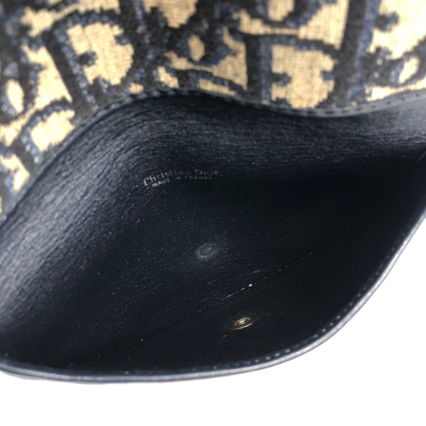 Christian Dior Trotter CD 標誌提花手拿包 海軍藍 復古 3ni7m5