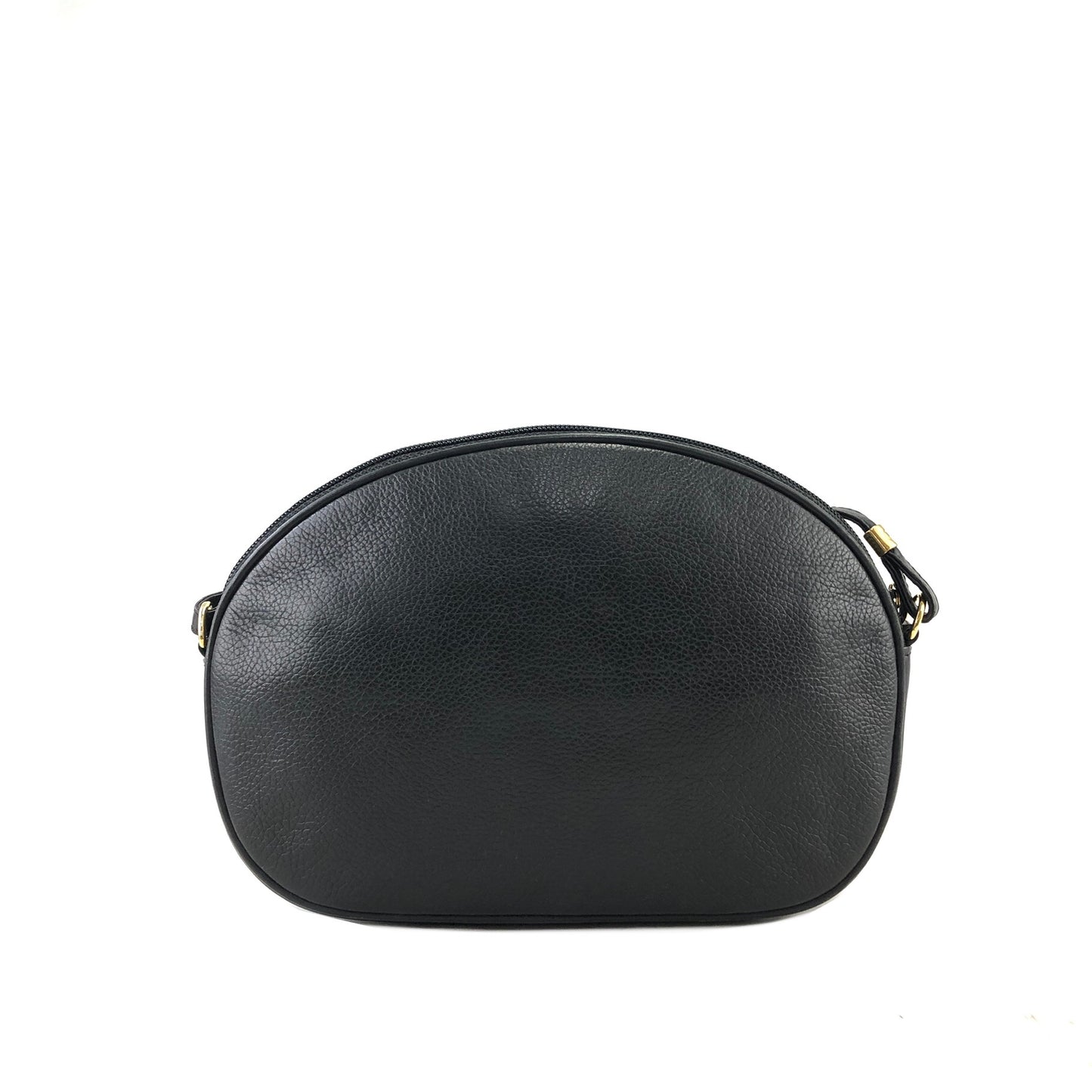 GUCCI GG Logo Leather Round Shoulder bag Black Vintage jgay4g
