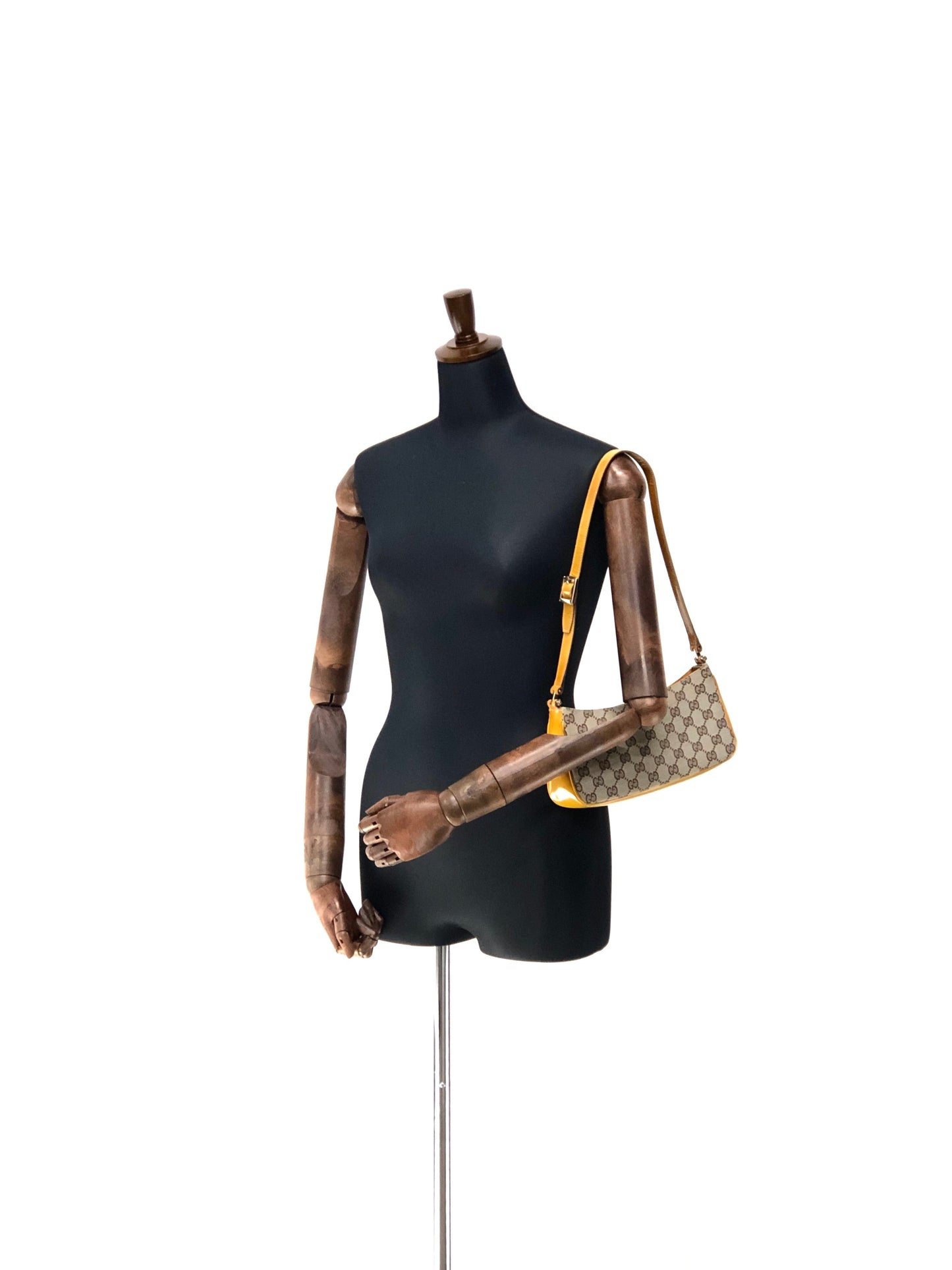 GUCCI GG canvas hobo shoulder bag mini bag beige yellow vintage old Gucci k86se5