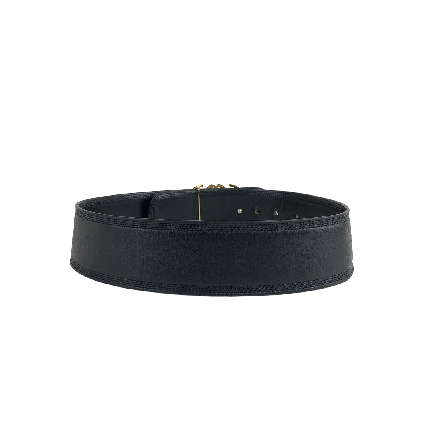 LOEWE Anagram Leather Belt Black Vintage uszftn