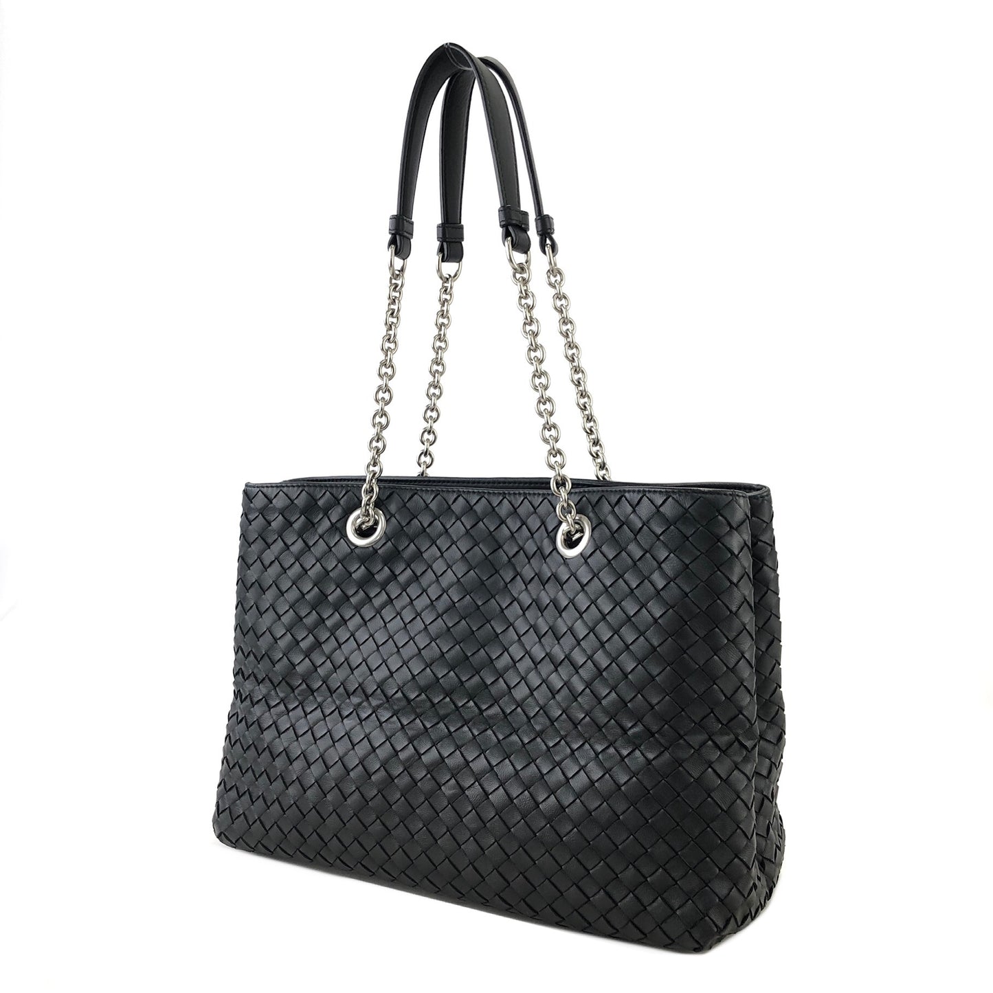 Bottega Veneta 皮革鏈條托特包 黑色 復古 rses7r
