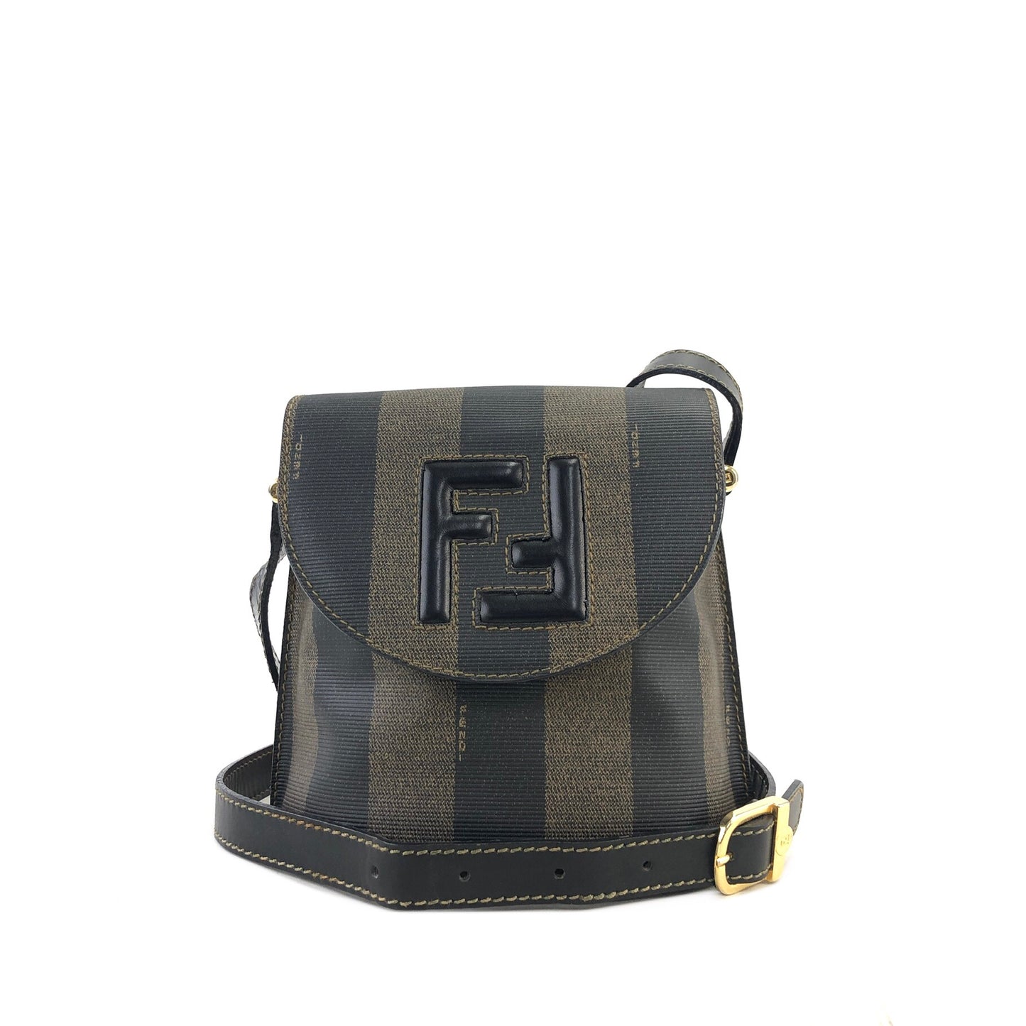 FENDI Pecan Logo Motif Shoulder bag Brown Vintage znnyg8