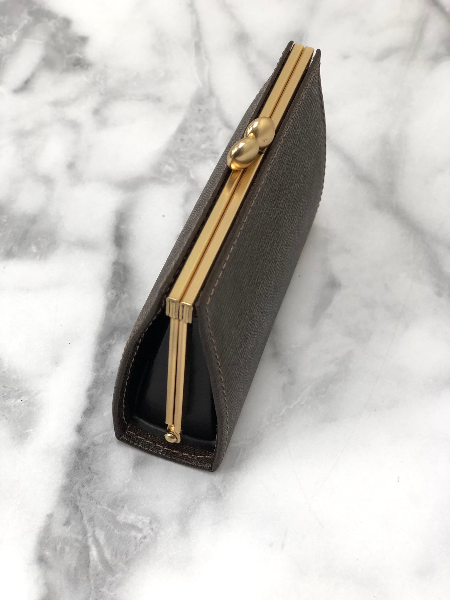 Burberry Logo Motif Leather Wallet Coin Purse Brown Vintage eim73c
