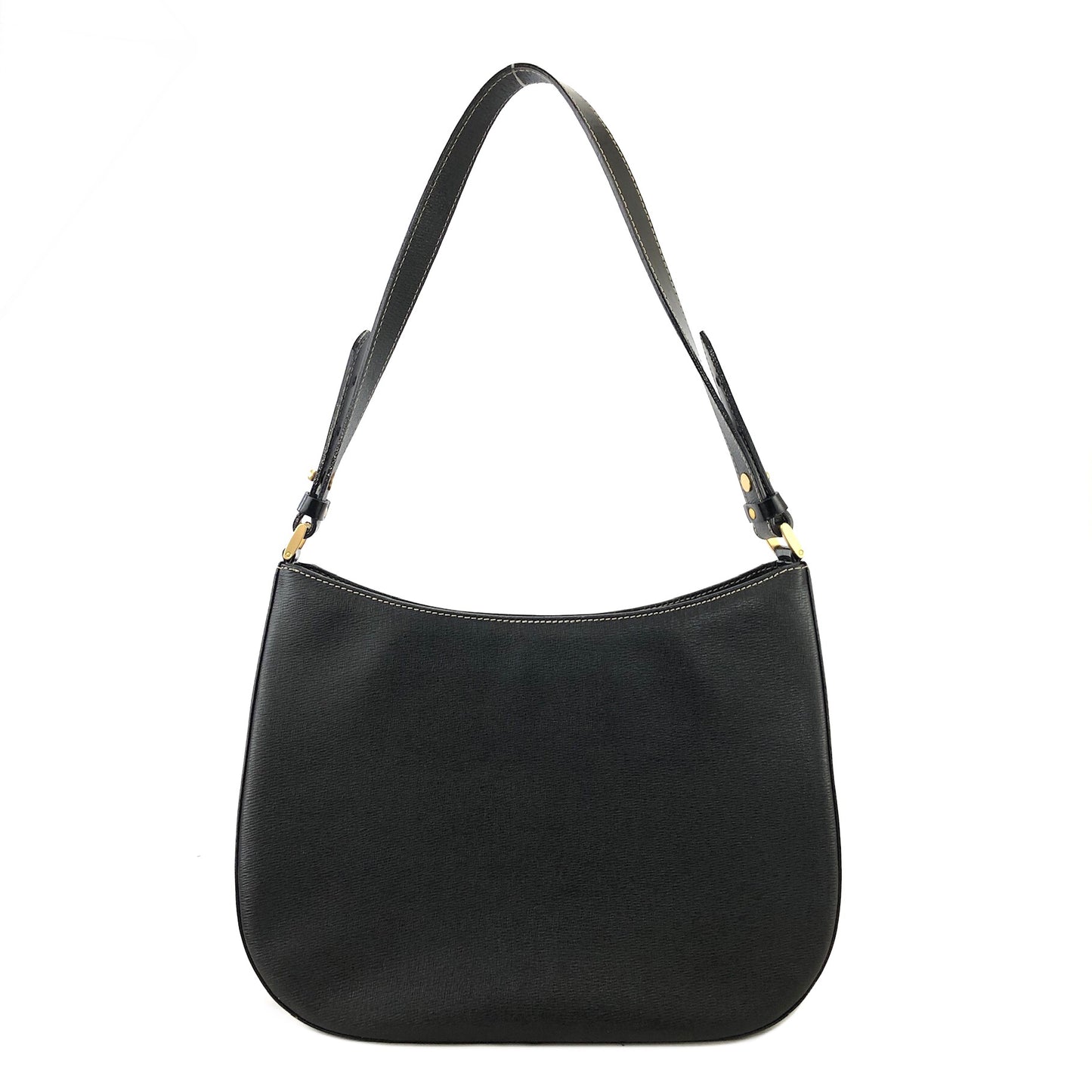 Burberrys Logo Motif Leather Shoulder bag Black Vintage cd8br3