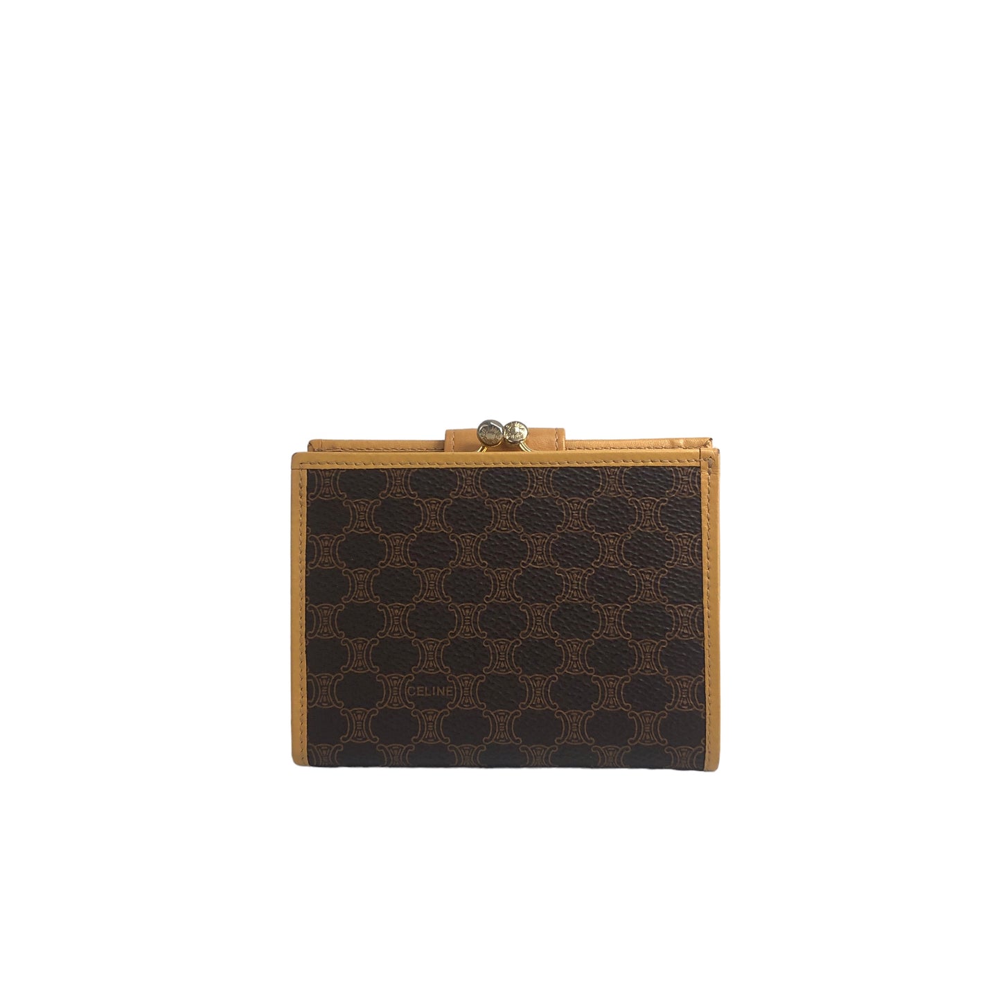 CELINE Blason Folded Wallet Brown Vintage hwtzph