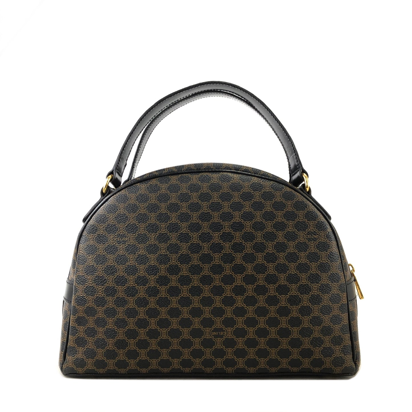 CELINE Macadam Blason Half Round Handbag Black Vintage a78a54