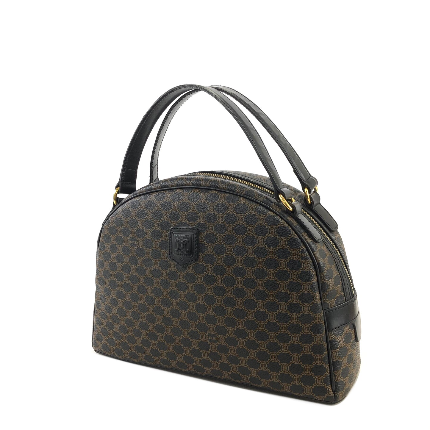 CELINE Macadam Blason Half Round Handbag Black Vintage a78a54