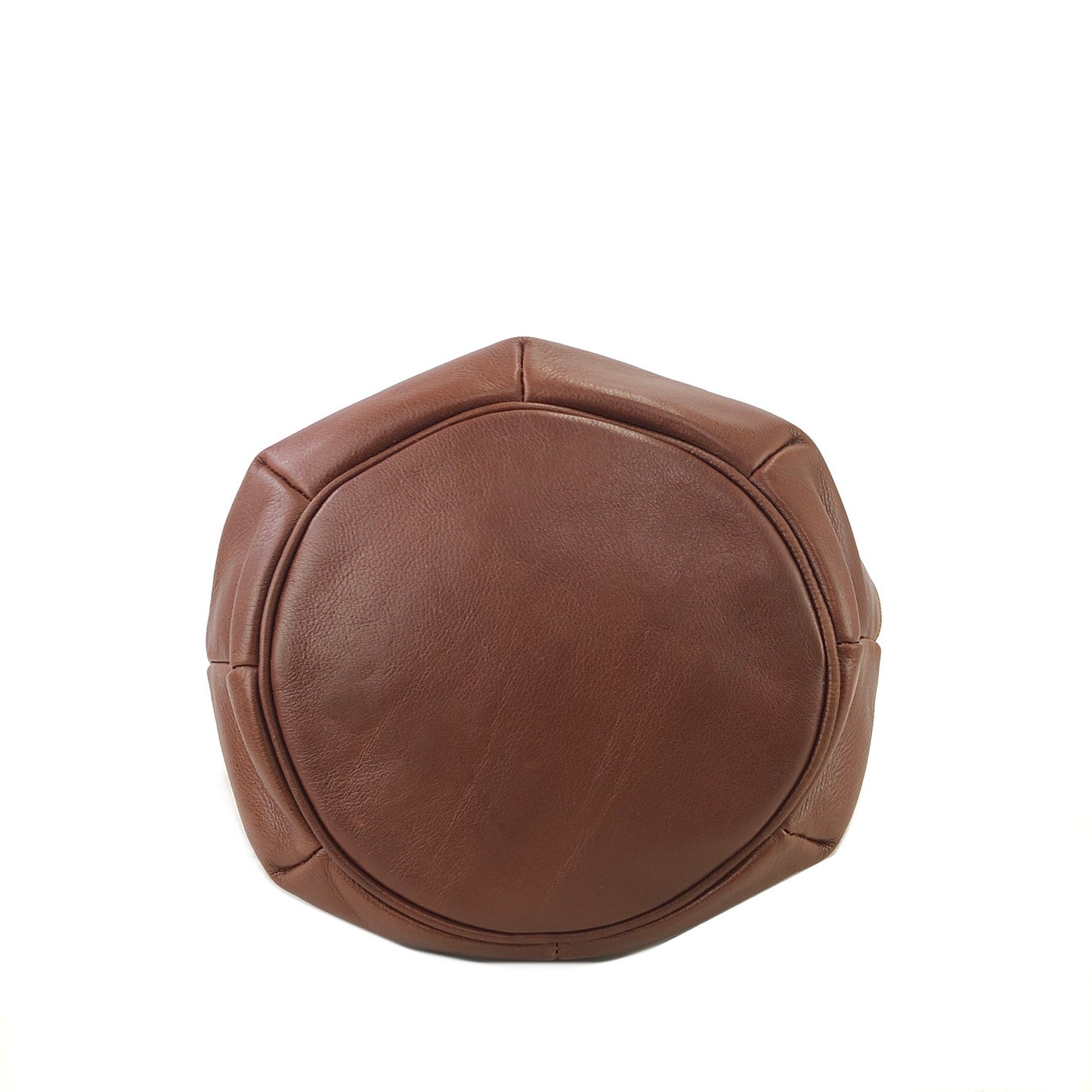 CELINE Blason Leather Drawstring Shoulder bag Brown Vintage 2hgzv7