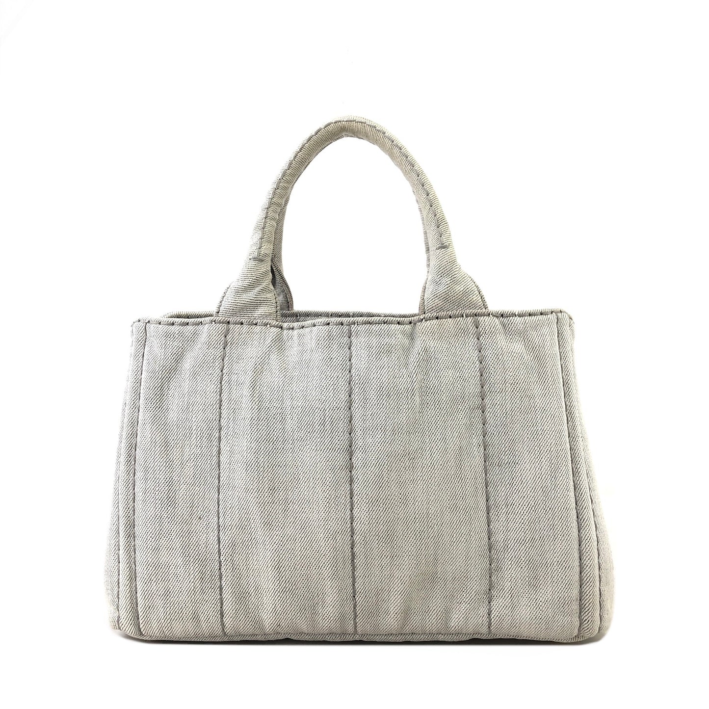 PRADA Canapa Canvas Totebag Shoulder bag Light Gray Vintage h4aifs