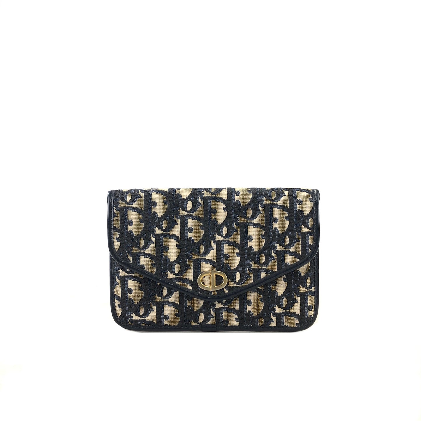 Christian Dior Trotter CD 標誌提花手拿包 海軍藍 復古 3ni7m5