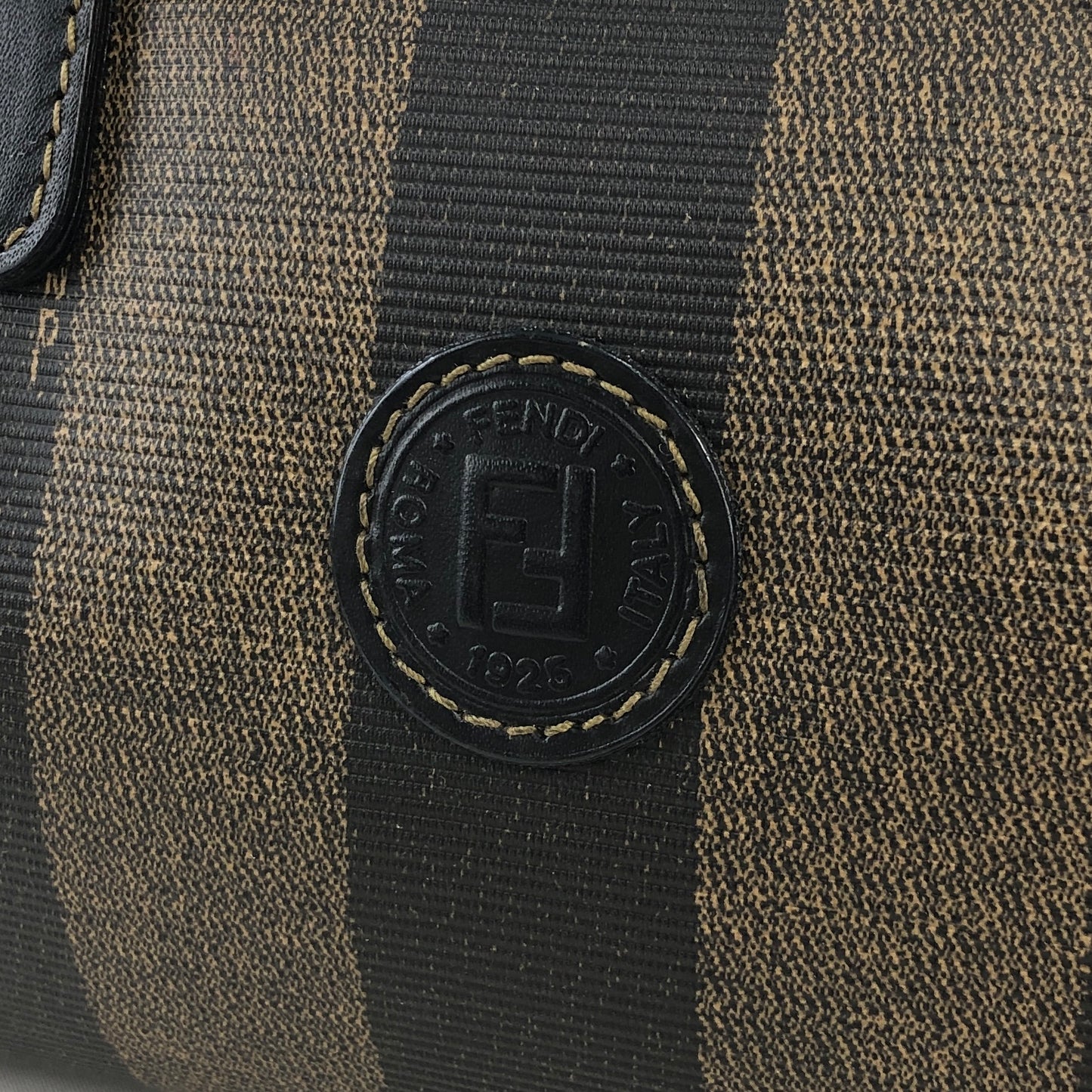 FENDI Zucca Logo Motif Two-way Handbag Shoulder bag Black Brown Vintage dmjg8y