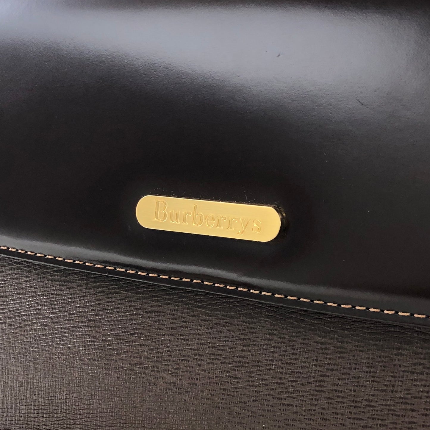 Burberry 標誌圖案皮革兩用手提包單肩包棕色復古 rbsmr2