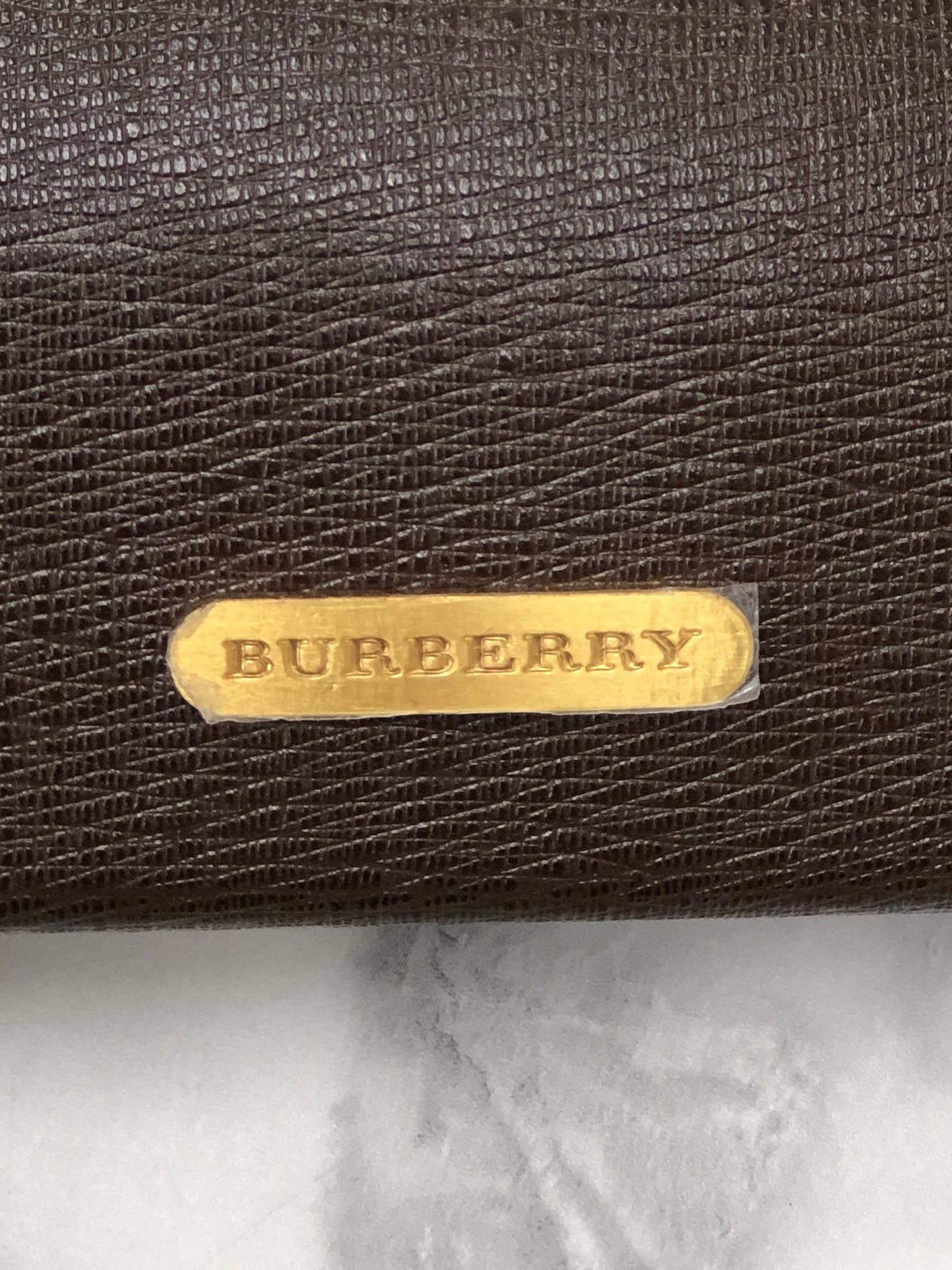 Burberry Logo Motif Leather Wallet Coin Purse Brown Vintage eim73c