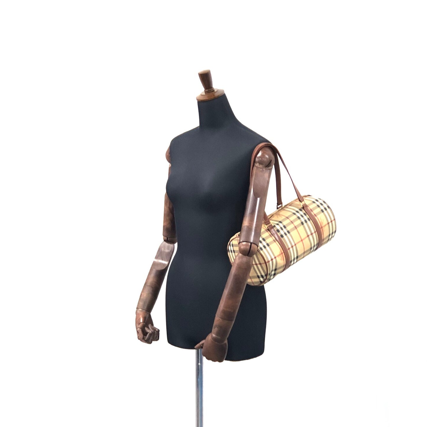 Burberry Nova 格紋手提包 米色復古 nwns72