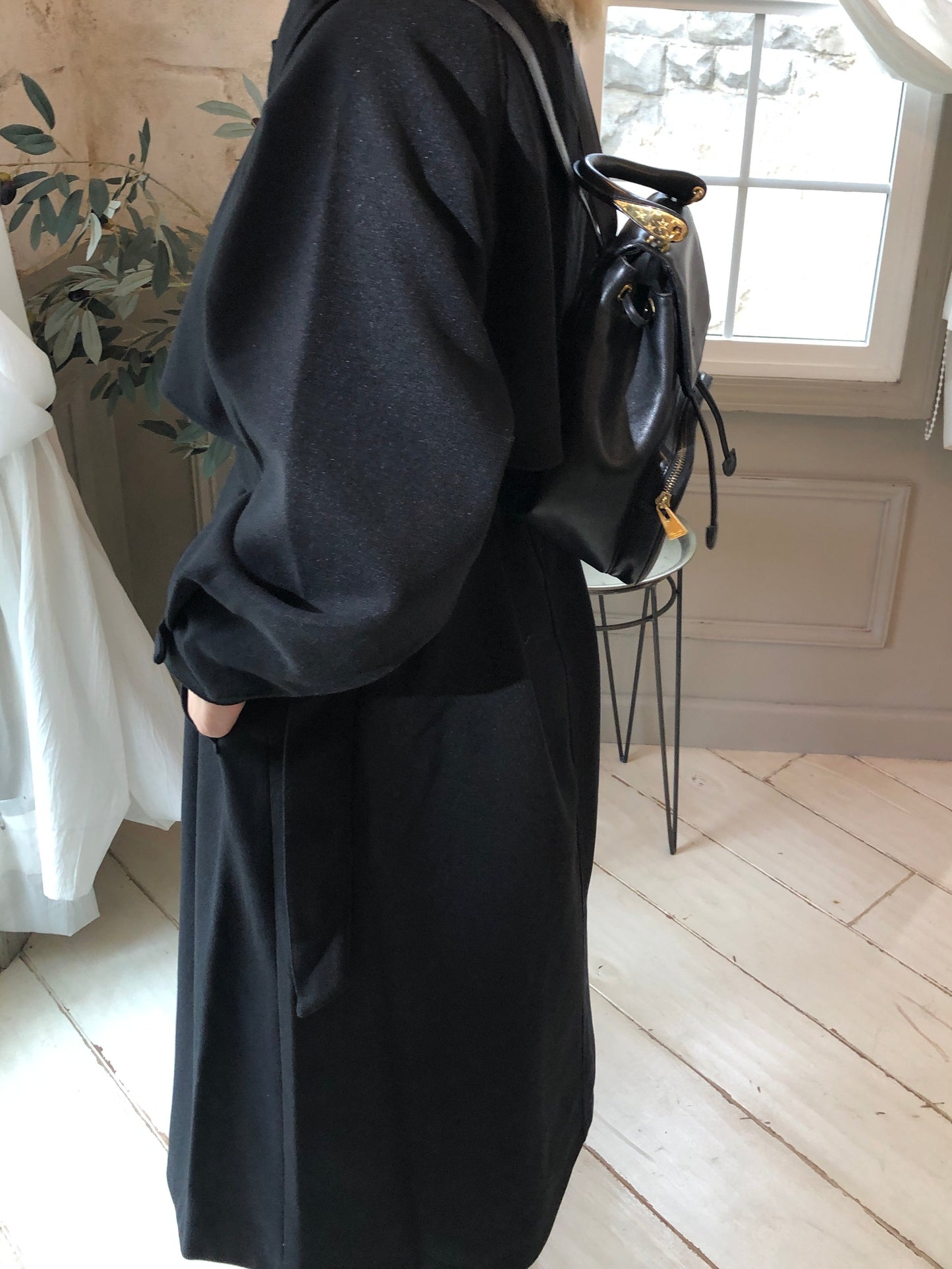 CELINE Starball Logo Leather Backpack Black Vintage jn25uf