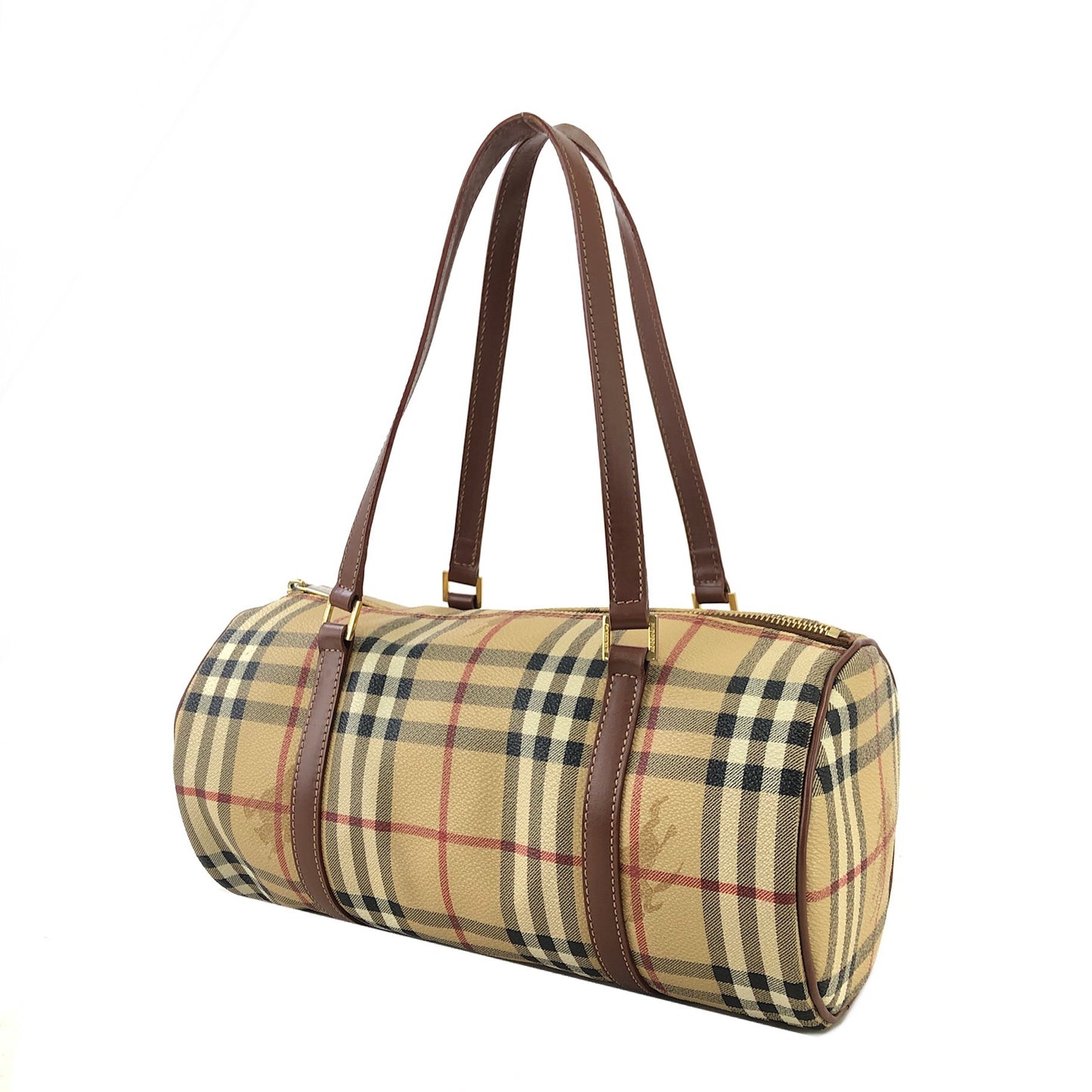 Burberry Nova 格紋手提包 米色復古 nwns72