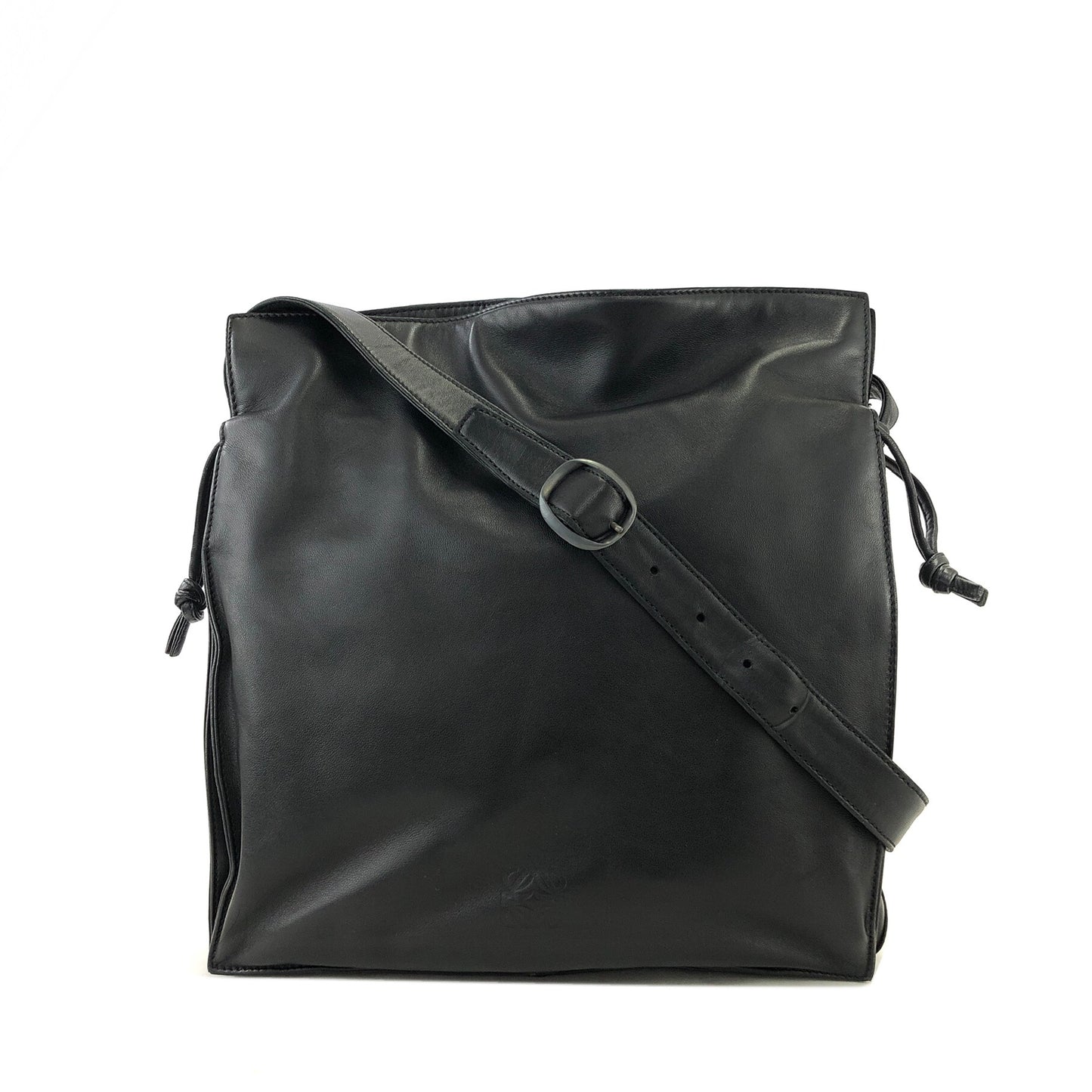 LOEWE Anagram Logo Leather Drawstring Crossbody Shoulder bag Black Vintage x8dwz4