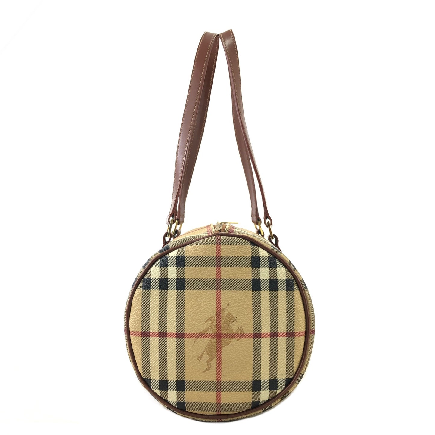 Burberry Nova 格紋手提包 米色復古 nwns72