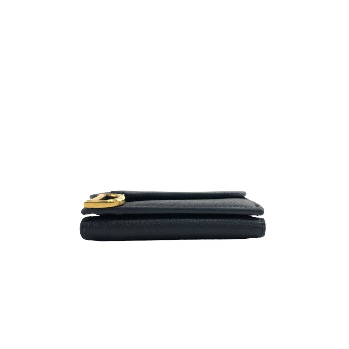 Christian Dior D Motif 皮革三折皮夾 黑色 復古 zuymyy